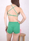 Square Neck Cross Back Sports Bra