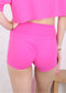 Solid Color High Waist Sports Shorts