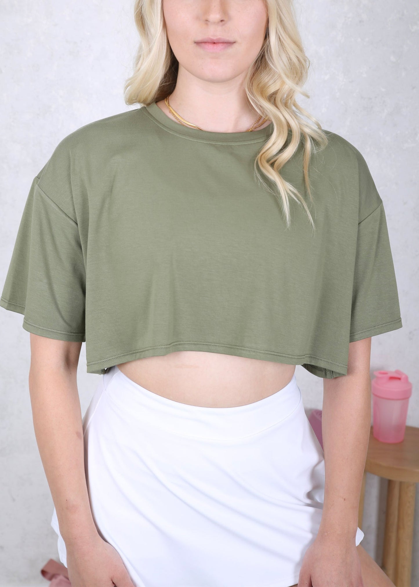 Crew Neck Oversized Cropped Tee