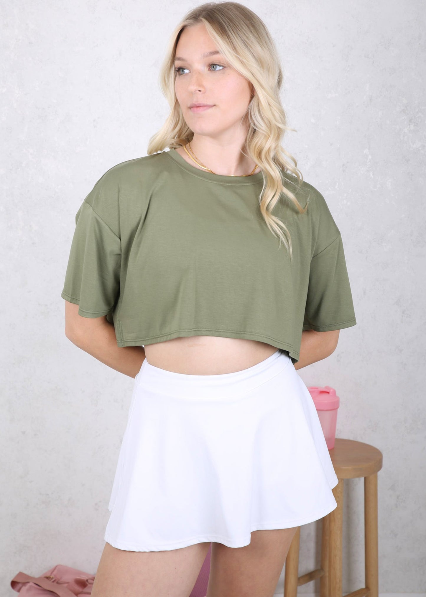 Crew Neck Oversized Cropped Tee