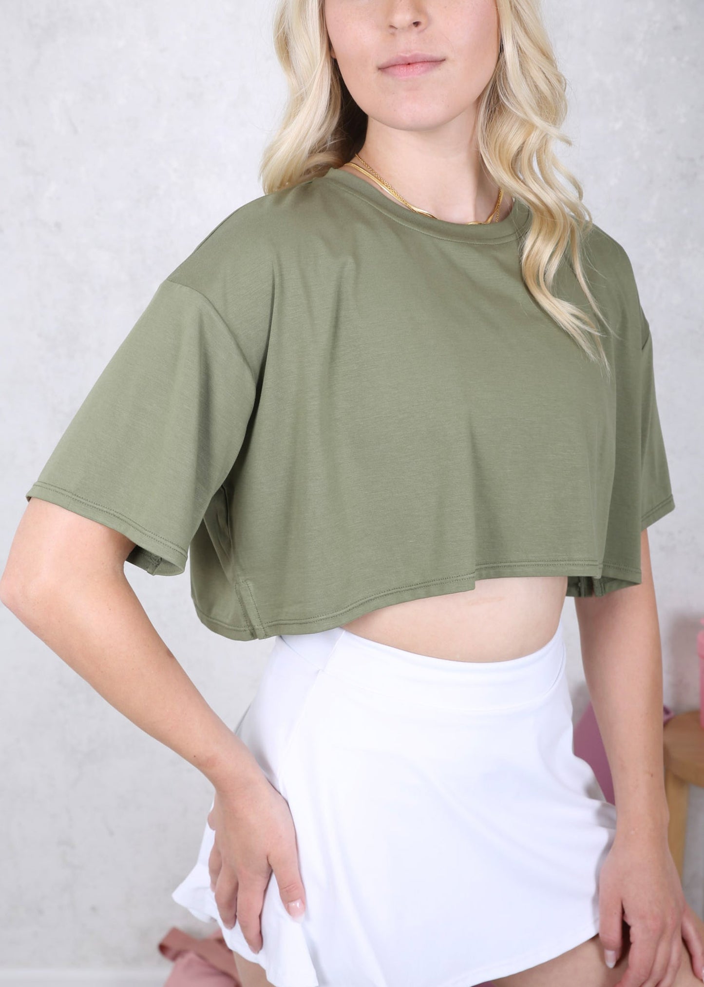 Crew Neck Oversized Cropped Tee