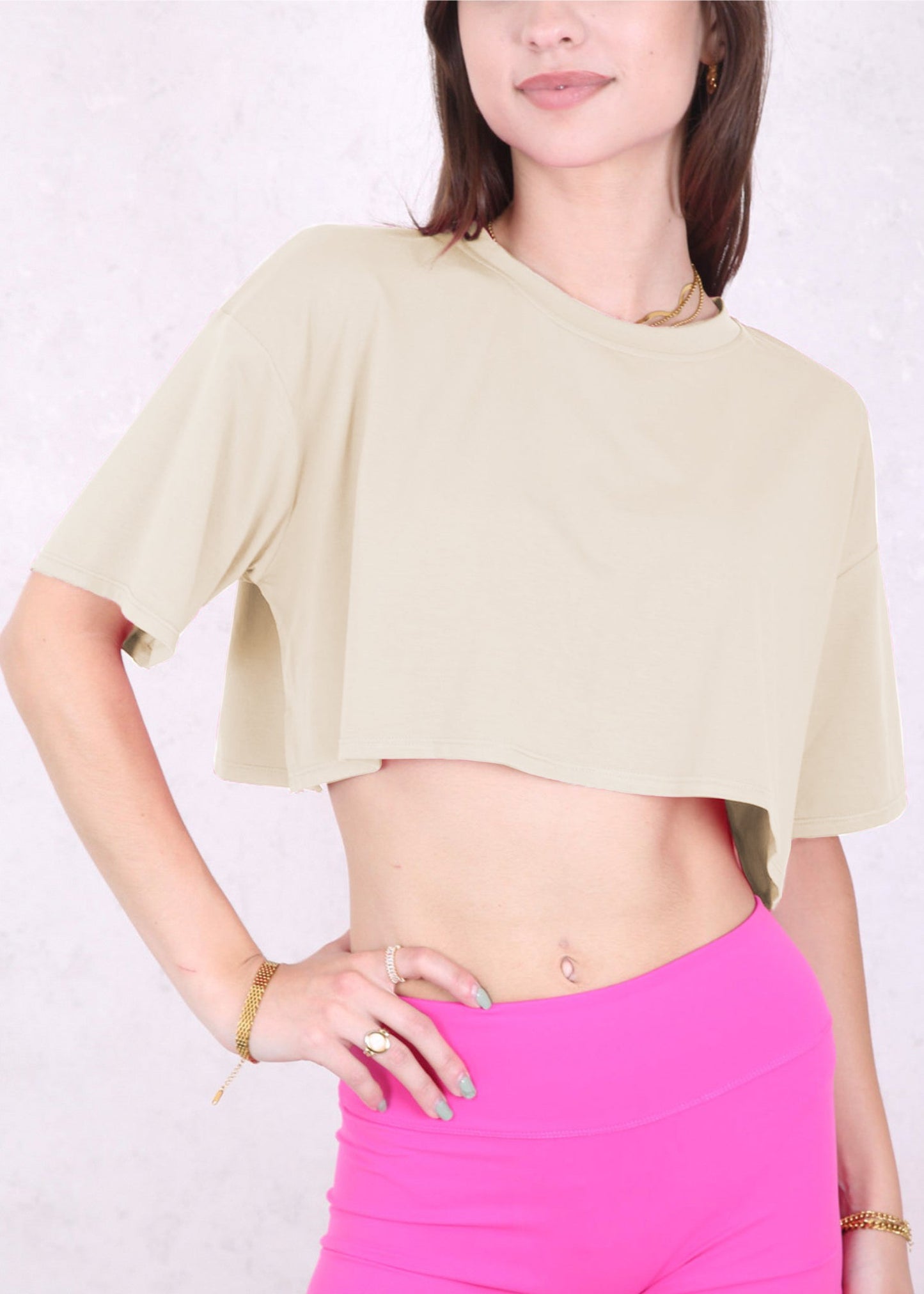 Crew Neck Oversized Cropped Tee