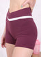 Overlap Waist Contrast Stripe Shorts
