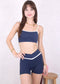 Overlap Waist Contrast Stripe Shorts