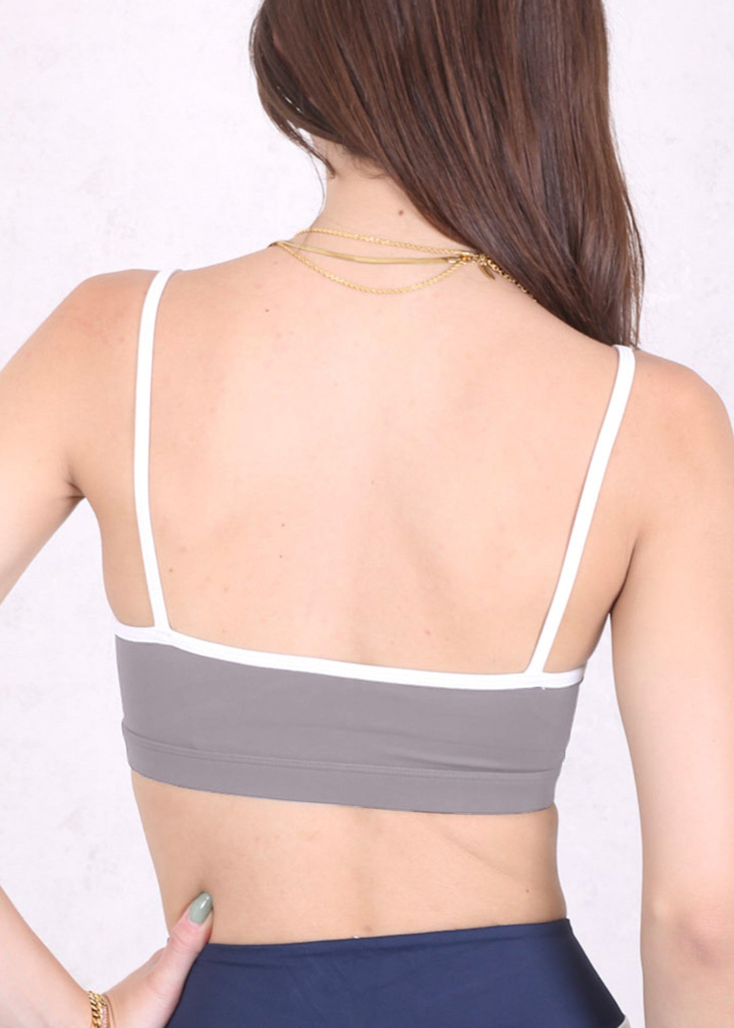 Contrast Piping Sports Bra