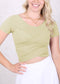 Overlap Front Raglan Sleeve Tee