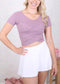 Overlap Front Raglan Sleeve Tee