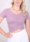 Overlap Front Raglan Sleeve Tee