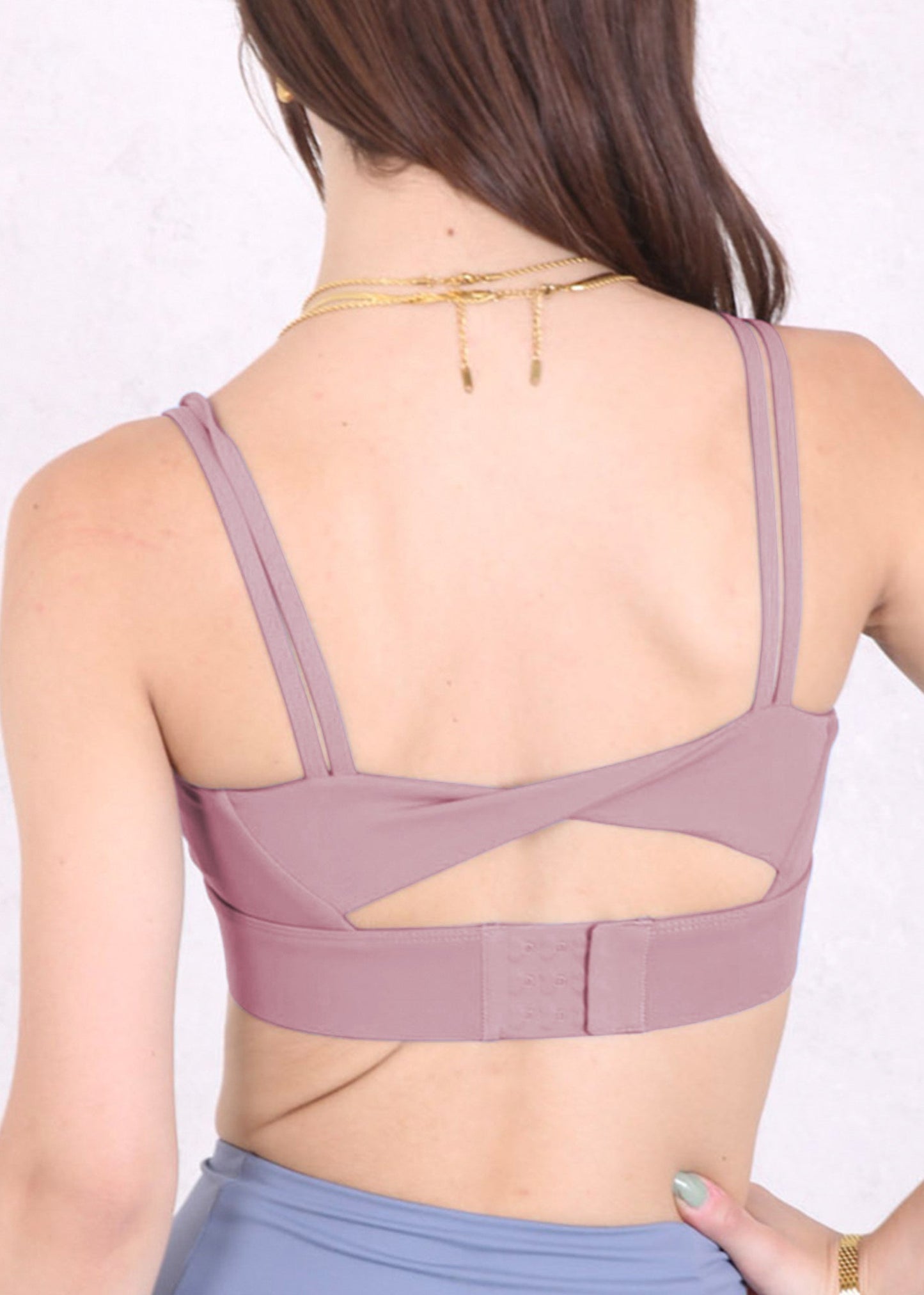 Double Strap Twist Back Sports Bra