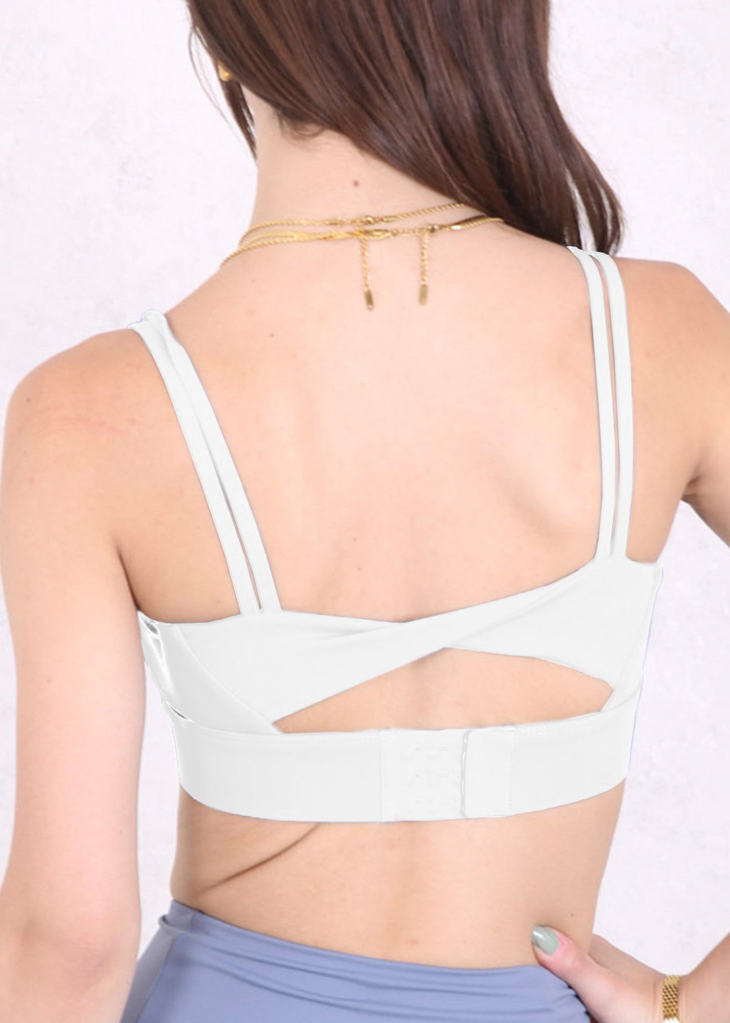 Double Strap Twist Back Sports Bra