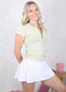 Zip-Up Side Ruched Tee