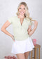 Zip-Up Side Ruched Tee