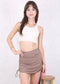Overlap Waist Ruched Sports Skirt