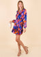 V Neck Abstract Print Dress