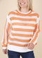 Two Tone Striped Crochet Net Sweater