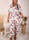 Plus Size Floral Print Jumpsuit, White