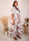 Plus Size Floral Print Jumpsuit, White