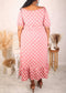 Plus Size Polka Dot Slit Dress, Pink