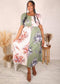 Plus Size Color Block Floral Dress, Many Colors