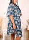Plus Size Sleeve Cutout Dress, Blue
