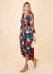 Abstract Print Overlap Asymmetrical Dress