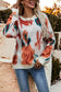 Abstract Flower Pattern Knit Sweater