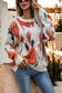 Abstract Flower Pattern Knit Sweater