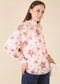 Multi-Floral Pattern Bishop Sleeve Blouse