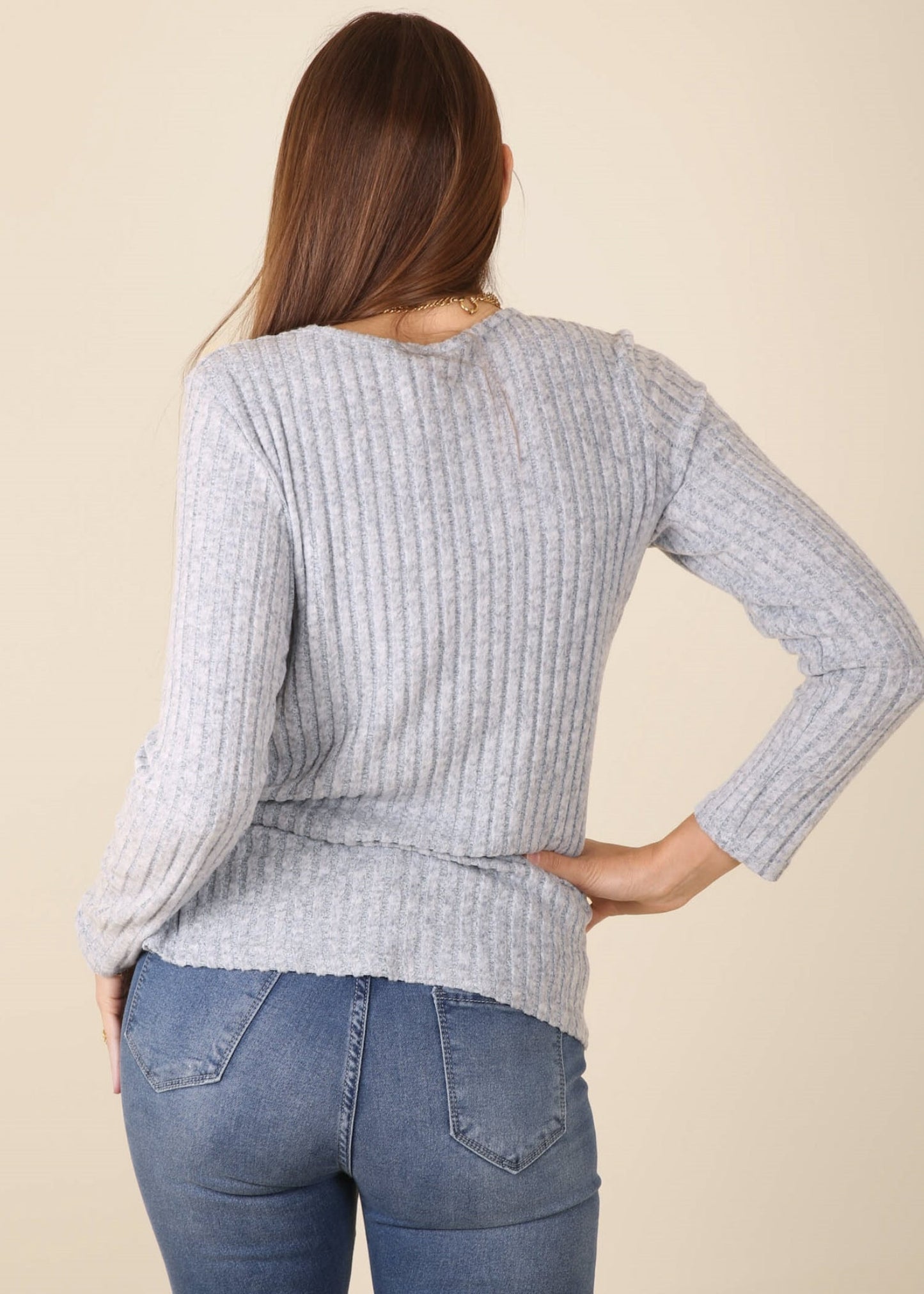 Curved Hem Side Button Sweater