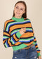 Round Neck Retro Striped Sweater