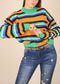 Round Neck Retro Striped Sweater