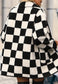 Fuzzy Plaid Pattern Button Down Coat