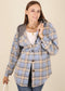 Contrast Hood Plaid Shacket