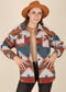 Aztec Pattern Drop Shoulder Jacket