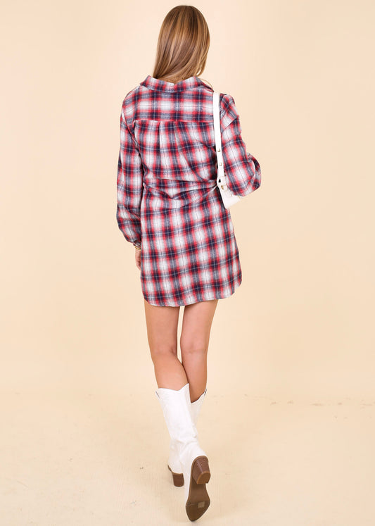 Plaid Print Oversized Overshirt