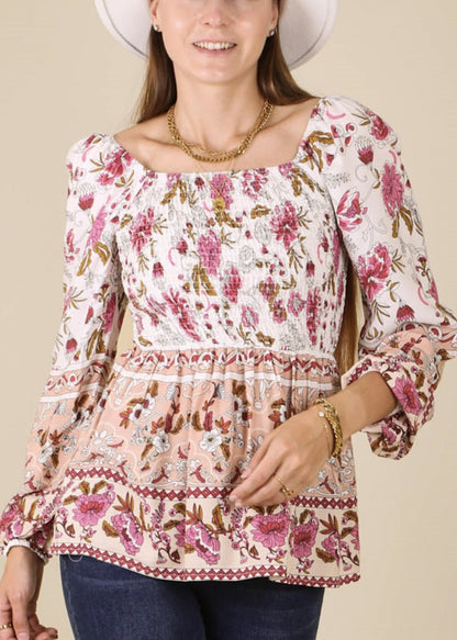 Multicolor Floral Bohemian Top