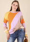 Multicolor Block Round Neck Sweater