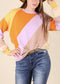 Multicolor Block Round Neck Sweater