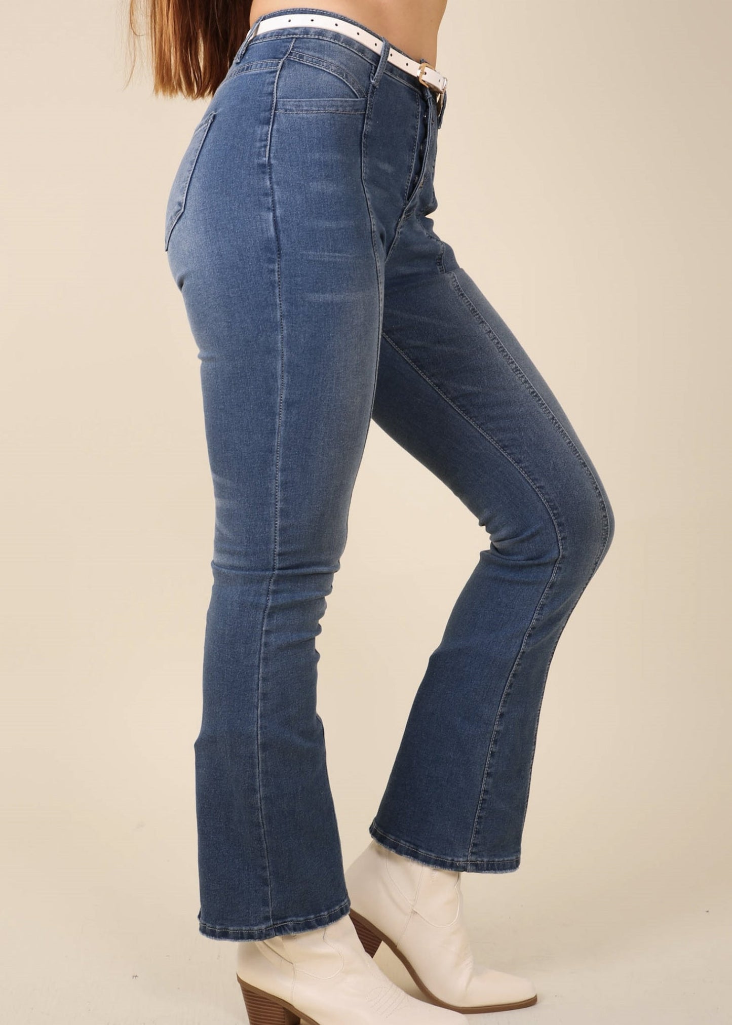 Middle Seam Multi-Button Jeans