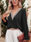 Lace Design V Neck Top