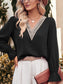 Lace Design V Neck Top