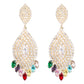 Colorful Crystals Feather & Dream Catcher Dangle Earrings