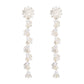 Fancy Crystal Embellished Straight Droop Earrings
