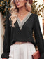 Lace Design V Neck Top