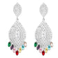Colorful Crystals Feather & Dream Catcher Dangle Earrings