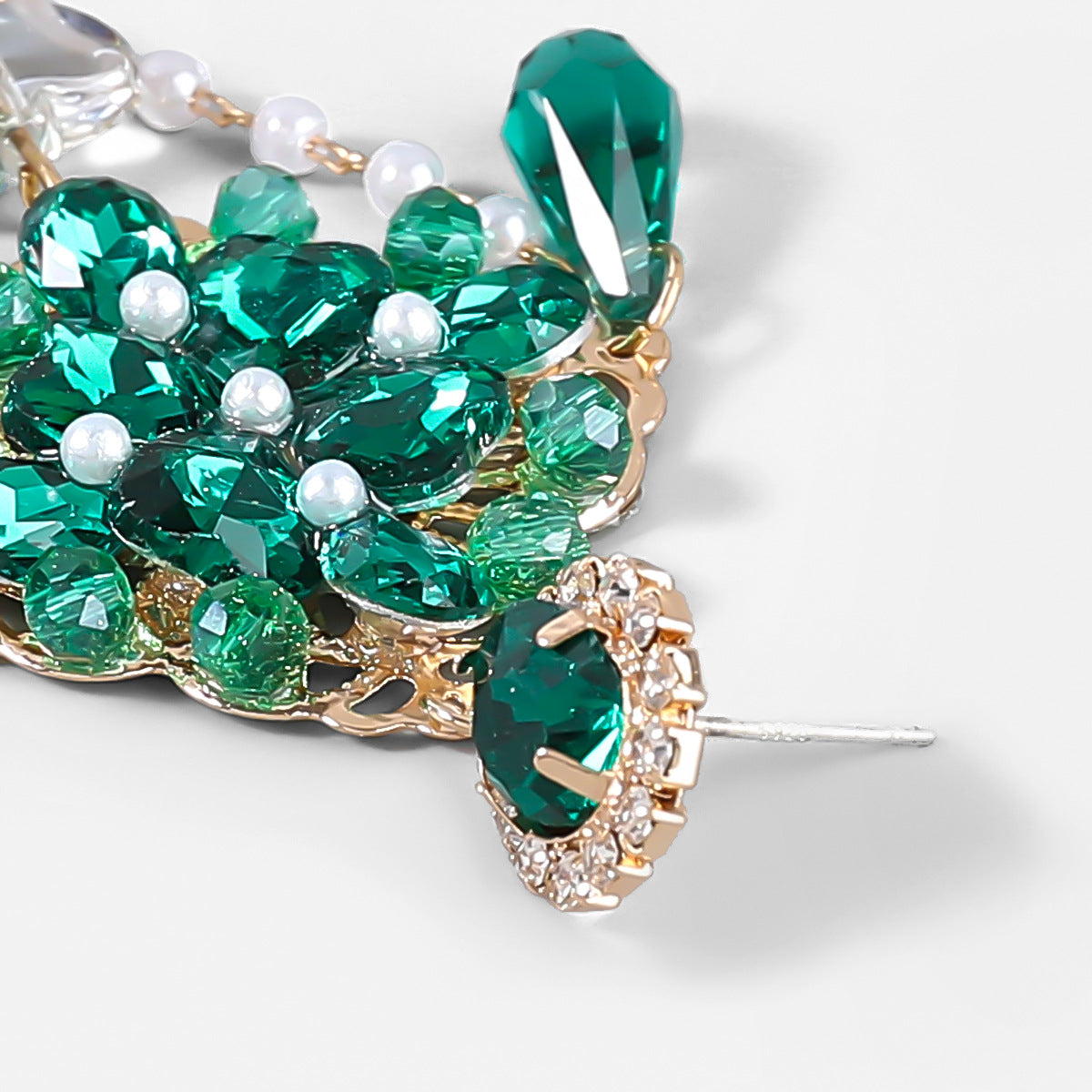 Large Crystal Dreamcatcher Drop Earrings