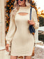 Front Chest Cutout Midi Dress