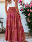 Geometric Print High Waist Maxi Skirt