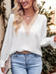 Lace Design V Neck Top