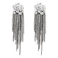 Fancy Crystal Embellished Chain Dangle Earrings